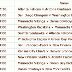 NFL on-air schedule for November